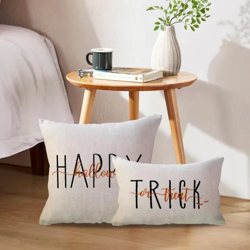 Vista 4 de ULOVE LOVE YOURSELF Fundas de almohada decorativas de Halloween negras de 18 x 18 pulgadas, fundas de almohada de murciélago para decoración
