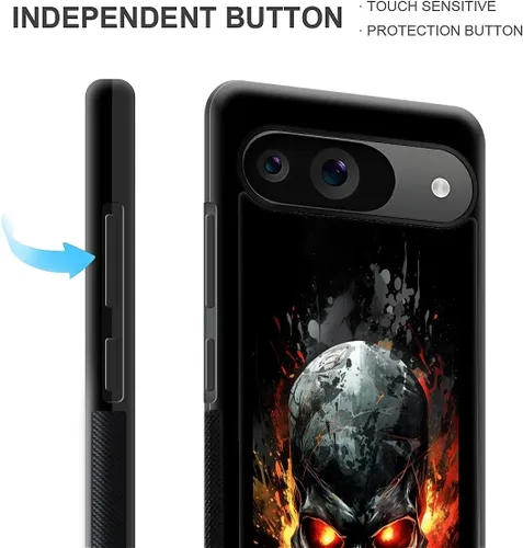 Vista 888 de Compatible con Google Pixel 4A 5G Mobile Case Creative Acrylic Panel trasero Silicona Protección Grip especialmente diseñado para Google Pixel 4A 5G