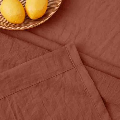 Vista 8 de Anpark - Cortinas traslúcidas de terracota de 96 pulgadas de largo para dormitorio y sala de estar, elegantes cortinas de lino de algodón