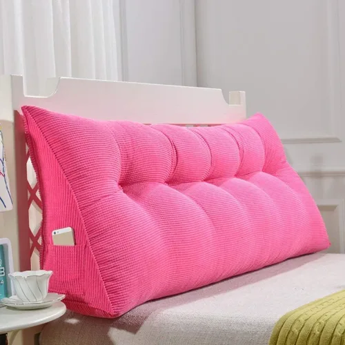 Vista 2 de Almohada de cojín grande suave y cómoda para el respaldo del cabecero para leer Descanso en cama individual, soporte de cuña triangular transpirable