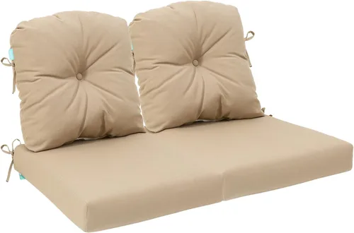 Vista 22 de QILLOWAY Juego de cojines para sillas de exterior con cuerdas, cojines de repuesto para muebles de patio (beige)