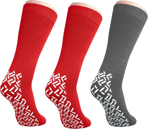 Vista 15 de NOBLES HEALTH CARE PRODUCT SOLUTIONS Paquete de 3 pares – Calcetines antideslizantes XXXL anchos para personas con diabetes hinchada en los pies