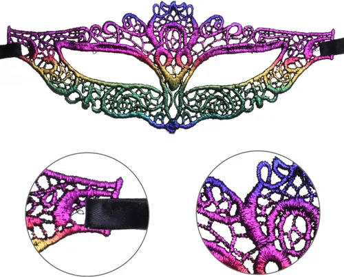 Vista 2 de SIQUK 20 piezas de máscara de encaje para mujer, máscaras venecianas