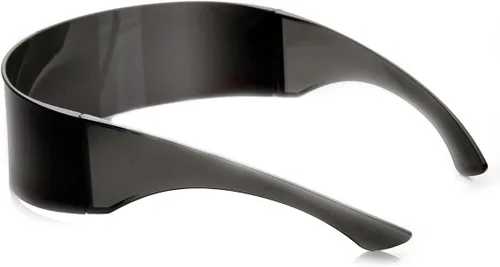 Vista 4 de zeroUV - 80s Futuristic Cyclops Cyberpunk Visor Sunglasses with Semi Translucent Mirrored Lens Shield Sunglasses