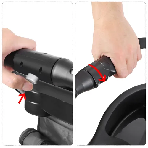 Vista 6 de Cochecitos para mascotas para perros y gatos pequeños, medianos y pequeños, cochecito de perro de 3 ruedas, plegable, flexible, fácil de llevar