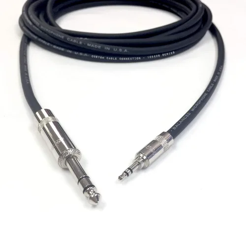 Vista 6 de Custom Cable Connection Cable equilibrado TRS TRS de audio profesional de 75 pies (0.250 in) a 1/8 pulgadas (0.138 in)