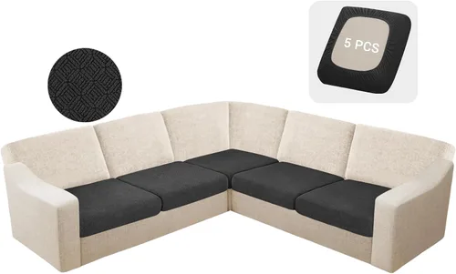 Vista 15 de HDCAXKJ - Fundas impermeables para cojín de sofá modular, fundas elásticas para cojín de sofá de esquina, fundas protectoras de muebles de jacquard