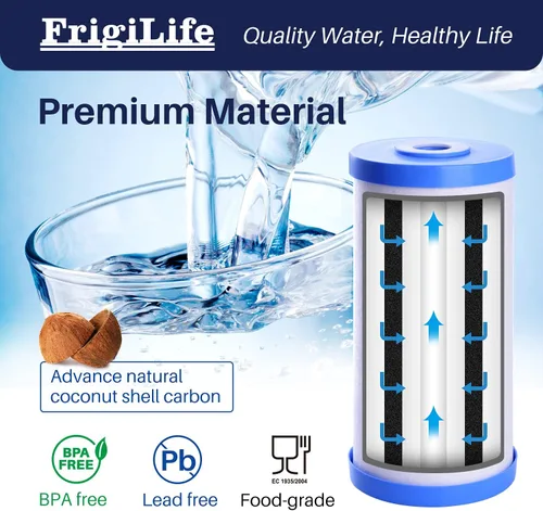 Vista 4 de FXHTC - Filtro de agua de carbón activado por sedimentos de 5 micrones, 10 x 4.5 pulgadas, repuesto para GE FXHTC, GXWH40L, GXWH35F, GNWH38S