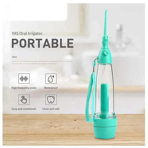 Vista 4 de Irrigador dental inalámbrico de agua portátil no eléctrico, presión de aire manual, operación simple, fortalecimiento de botellas, irrigador oral