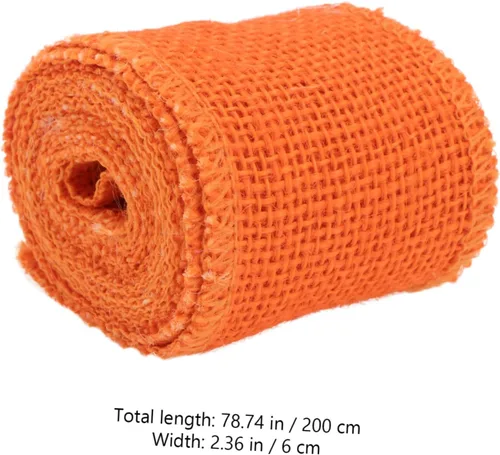 Vista 9 de TEHAUX Rollo de cinta de arpillera de yute de 2.4 in de ancho, 6.6 ft de largo para proyectos de manualidades de boda de Navidad