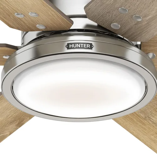 Vista 10 de Hunter Warrant - Ventilador de techo interior con luz LED, 60 pulgadas, níquel cepillado Acabado cepillo níquel (Brushed Nickel Finish)