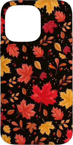 Vista 21 de iPhone 11 Pro Halloween Pattern Fall Leaves Pattern - Funda de la temporada de otoño