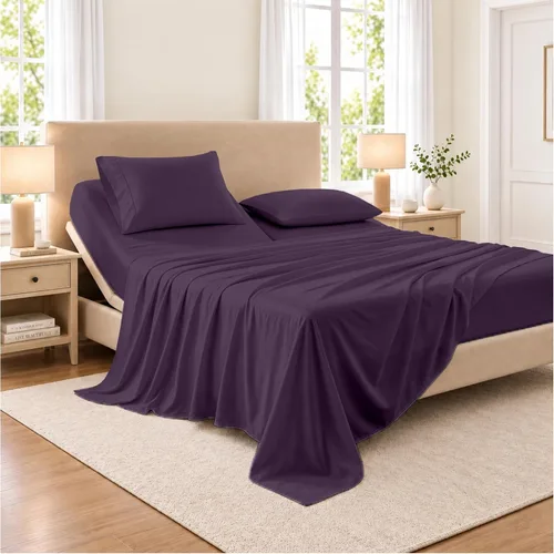 Vista 17 de SGI bedding Sábana Queen de 28 pulgadas con cabecera flexible y parte superior dividida, 100% algodón egipcio - 600 número de hilos, sábanas de 01
