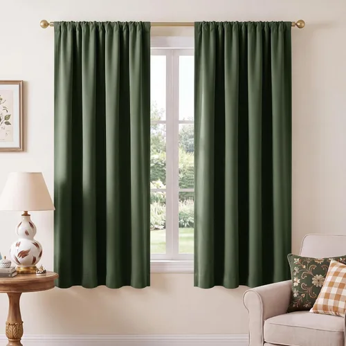 Vista 61 de NICETOWN Biscotti - Cortinas de cocina beige de 36 pulgadas de largo, bolsillo para barra, 100% opacas, casuales y relajantes, tratamientos