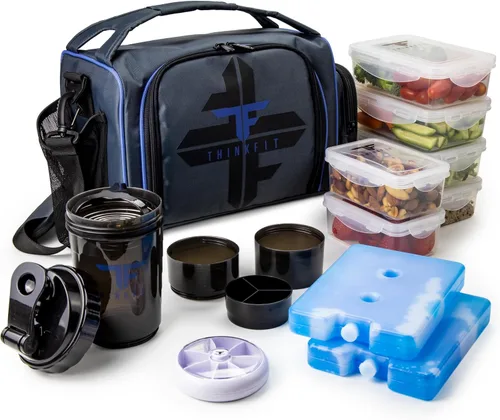 Vista 13 de ThinkFit Lonchera térmica para comida preparada con 6 contenedores para porciones de alimentos sin BPA, reutilizables, aptos para microondas