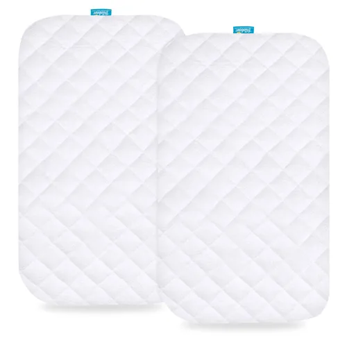 Vista 6 de Protector de colchón y sábanas de moisés impermeables para Maxi-COSI Iora/Swift ligero portátil, sábanas 100% algodón de punto jersey, paquete de 2
