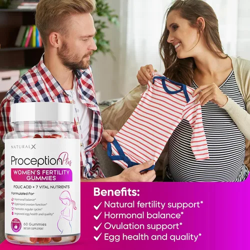 Vista 4 de Gomitas de fertilidad para mujeres, mio-inositol, ácido fólico, biotina, vitaminas B, suplemento de inositol para apoyo de la fertilidad femenina