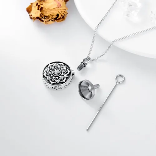 Vista 3 de SOULMEET Joyería de cremación para cenizas collar de urna de plata de ley para cenizas mujeres y hombres joyería de recuerdos para mantener a