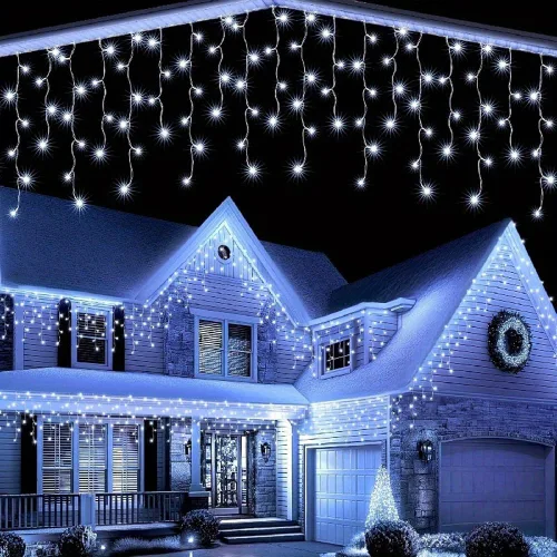Vista 6 de Lainin Tira de luces LED de 96 luces LED enlazables de 11.5 ft con 8 modos de control para interior/exterior/patio/boda/fiesta de Navidad