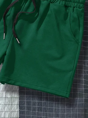 Vista 4 de GORGLITTER Pantalones cortos gráficos para hombre con cordón en la cintura para entrenamiento, ropa de calle corta con bolsillos