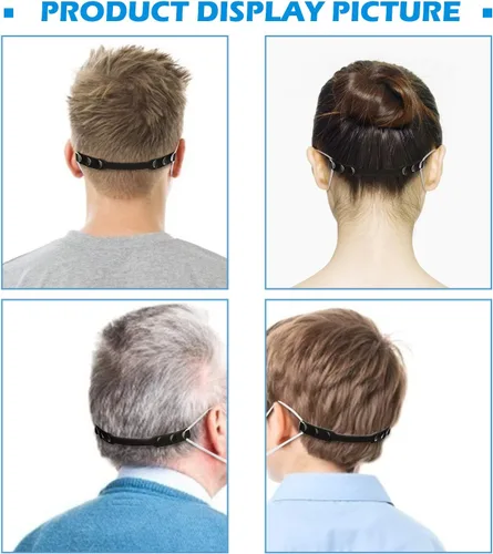 Vista 7 de Paquete de 50 extensores de correa ajustable para máscara, soporte extensor de correa de máscara, cómodo clip de banda de gancho de extensión