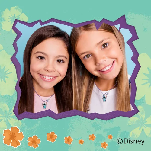 Vista 3 de Disney Lilo & Stitch - Juego de 2 collares de mejores amigas con dije de BFF y Stitch, con licencia