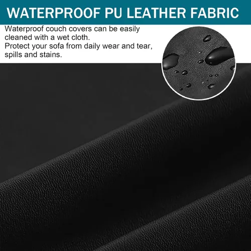 Vista 4 de Fundas de cojín para asiento de sofá, impermeables, fundas de cojín elásticas para sofá, protector de muebles con parte inferior elástica, fundas