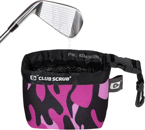Vista 10 de Club Scrub Bolsa de limpieza para palos de golf y pelotas de golf, forro impermeable con tecnología de cara limpia, clip desmontable, lavable a