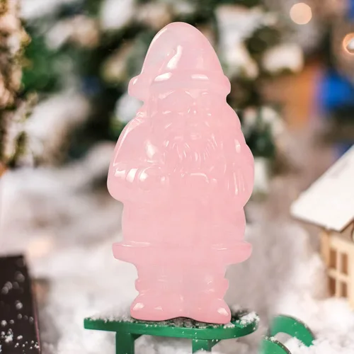 Vista 6 de Artistone Adorno de decoración navideña de Papá Noel de cristal de 2 pulgadas, tallado a mano, lindo regalo de Papá Noel, figura mexicana