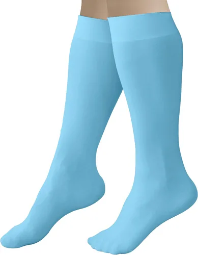 Vista 9 de CRS Cross Calcetines de patinaje artístico 2 pares de medias altas hasta la rodilla para patines de hielo calcetines de patinaje con pies medias