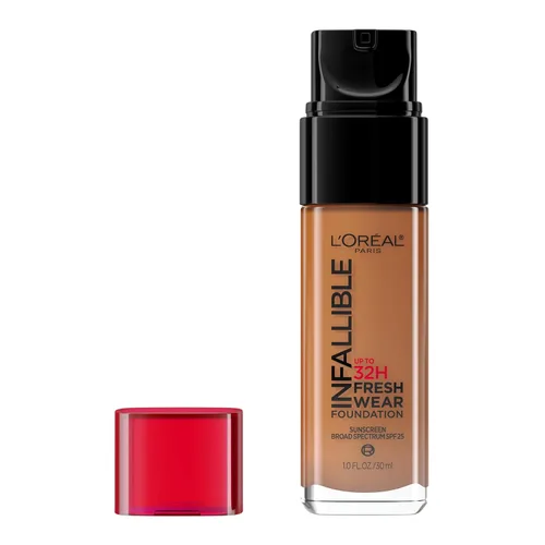 Vista 27 de L'Oreal Paris Maquillaje Infallible - Base ligera de maquillaje resistente hasta 32 horas, tono 390 Rosa Perla, 1 fl oz, el empaque puede variar