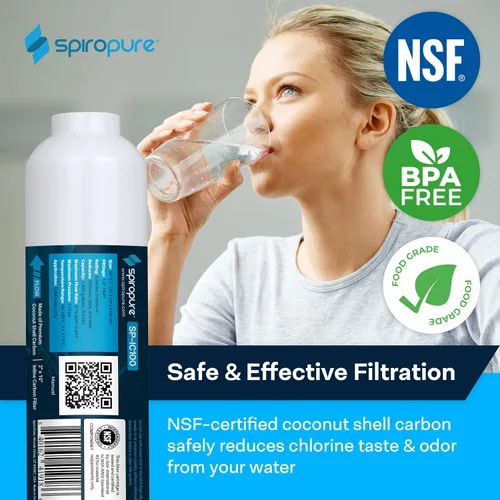 Vista 2 de SpiroPure SP-IC100 Filtro de agua en línea NSF Carbon con 1/4" FNPT, 2" x 10