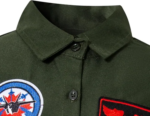 Vista 3 de Conjunto de uniforme de piloto de vuelo para niñas, disfraz de policía, disfraz de Halloween