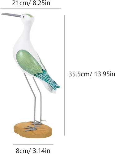 Vista 2 de HEALLILY 2 figuras de gaviota de jardín, estatua de pájaro de jardín, decoración de gaviota, figuras de pájaros, adornos para interiores