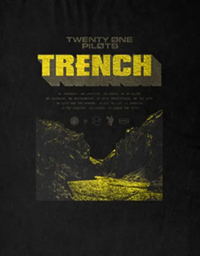 Vista 3 de Twenty One Pilots Trench Cliff - Camiseta ajustada para hombre, color negro, Negro, S
