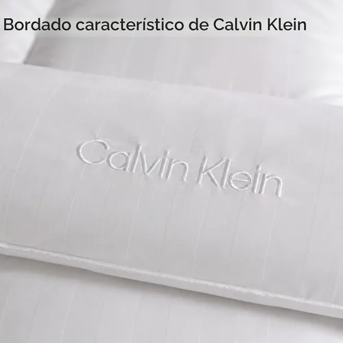 Vista 10 de Calvin Klein Hotel Luxury Queen Edredón Edredón Inserto Hipoalergénico Todas las estaciones/rayas blancas