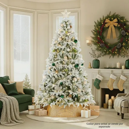 Vista 6 de Best Choice Products - Árbol de Navidad artificial de cedro y ciprés flocado, preiluminado con luces parpadeantes, de 6 pies, decoración festiva