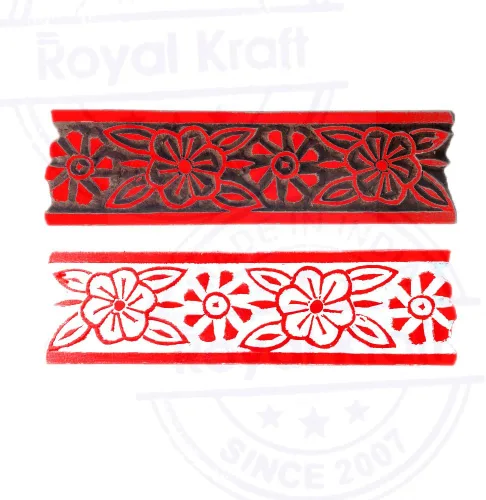 Vista 4 de Royal Kraft Sellos de madera DIY tela, textil, arcilla, cerámica, papel, bloques de impresión de henna THHtag001
