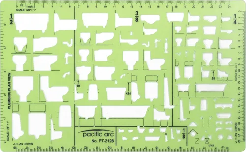 Vista 12 de Guía de plantilla de círculos Pacific Arc, 40 círculos perfectos desde 1/32 hasta 1 5/8 pulgadas con graduaciones en pulgadas y métricas