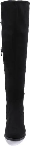 Vista 3 de EETTARO Botas altas de moda con cordones para mujer, con cremallera lateral, tacón de bloque