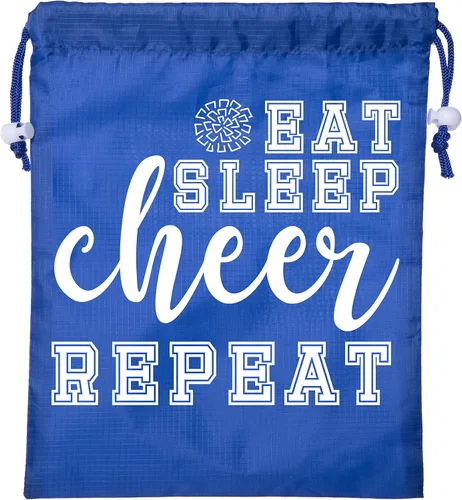 Vista 2 de Mini bolsa con cordón para animar y animar, bolsas de animación y pompones, Eat Sleep Cheer-royal, Cordón