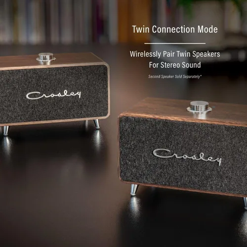 Vista 5 de Crosley CR3049A-WA Stanza Altavoz Bluetooth recargable portátil, nogal