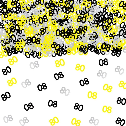 Vista 9 de 40 confeti número 40 aniversario recuerdo de fiesta para decoración de mesa o bricolaje (dorado, plateado, negro, 1.5 onzas, 1500 piezas)