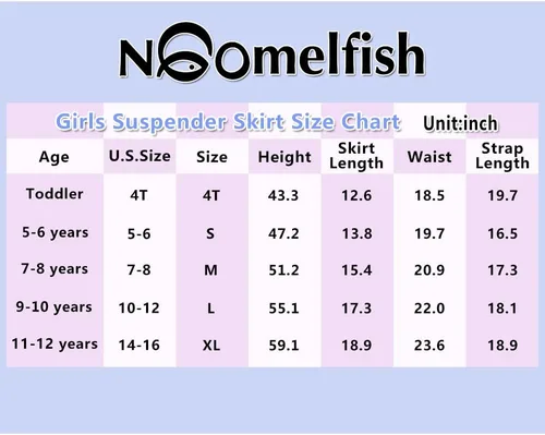 Vista 3 de Noomelfish Falda de patinadora con tirantes para niñas de algodón elástico acampanado (5-12 años)