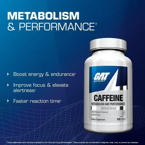 Vista 4 de GAT SPORT Metabolismo y rendimiento de la cafeína Essentials, 100 tabletas