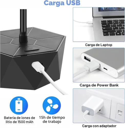 Vista 2 de Ventiladores Repelentes de Moscas para Mesas Recargables para Interiores y Exteriores para Mantener las Moscas Alejadas, Spinner de Mesa con Aspas