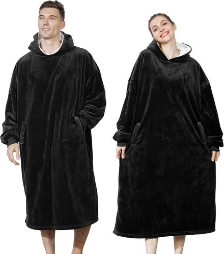 Vista 26 de AmyHomie Manta con capucha para adultos y adolescentes, manta con capucha Sherpa de gran tamaño, cálida y acogedora como regalo de cumpleaños