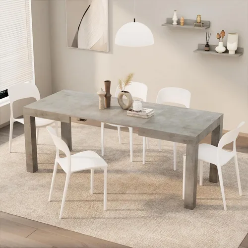 Vista 9 de Mobili Fiver, mesa extensible First, fresno negro, fabricada en Italia