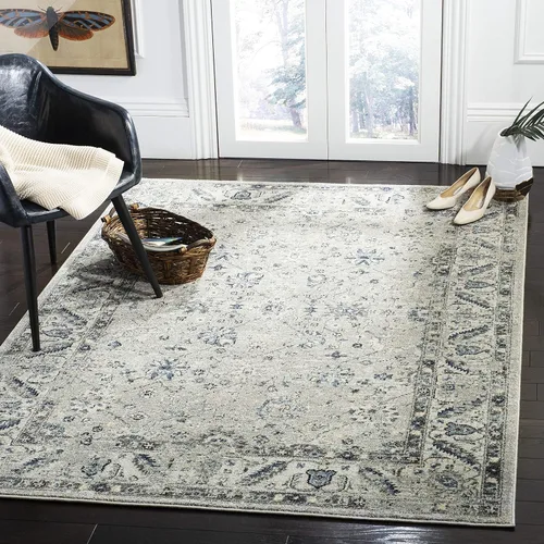 Vista 16 de SAFAVIEH Colección Charleston Alfombra de Acento - 2 pies x 5 pies, Gris & Gris Oscuro, Diseño Oriental con Efecto Desgastado, No Desprende Pelusa