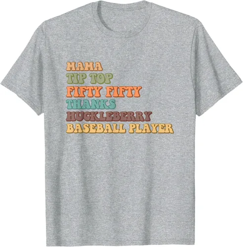 Vista 37 de Mama Tip-Top Fifty Fifty Thanks Huckleberry - Camiseta de béisbol, Negro